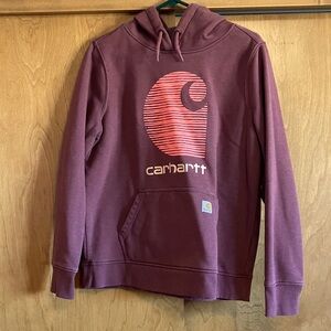 Carhartt Men's Maroon Hoodie with Logo